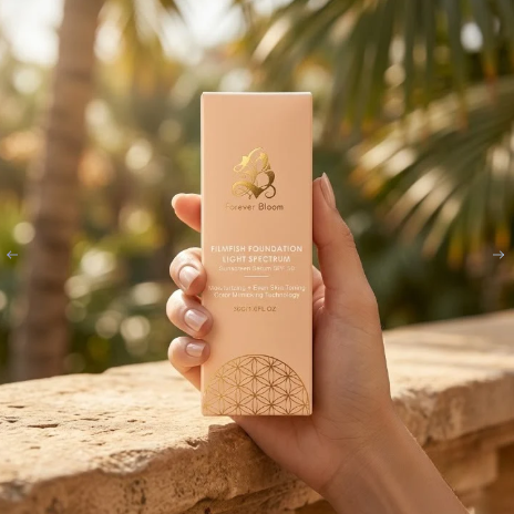 Forever Bloom Biomimic Foundation Light Spectrum SPF 50 Sunscreen Serum 30g | 4-in-1 Color Adapting Foundation