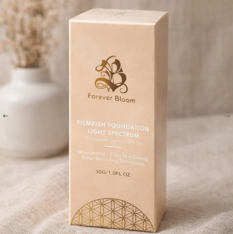 Forever Bloom Biomimic Foundation Light Spectrum SPF 50 Sunscreen Serum 30g | 4-in-1 Color Adapting Foundation