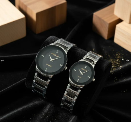 POSITIF Couple Watch – Elegant His & Her Matching Wrist Watches | Anniversary Gift for Couples (Random Colour, Without Box)