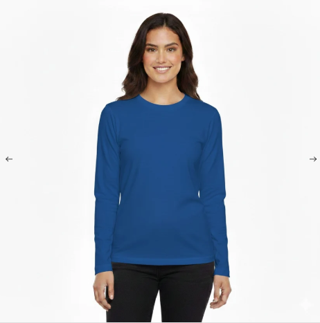 Basic Round Neck Full Sleeves T-Shirt for Women – Soft & Comfortable Casual Wear | XL | Random Color